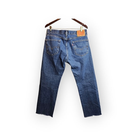 Levi’s 505 Regular Fit Straight Leg Jeans - 33x32 Dark Wash - Picture 5 of 6